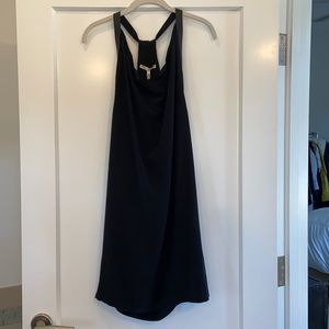 Black silk racer back dress